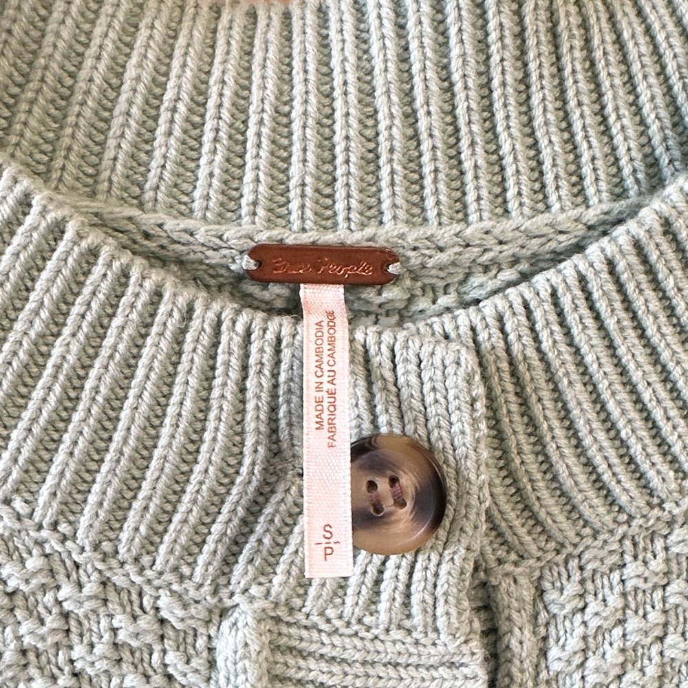 Free People Lila Mint Green Women's Cardigan - Picture 3 of 6